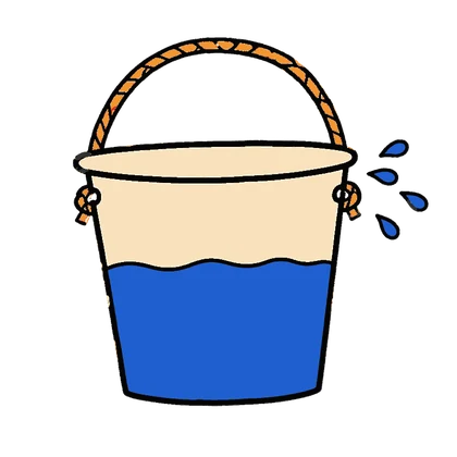 A bucket for bailing the water out